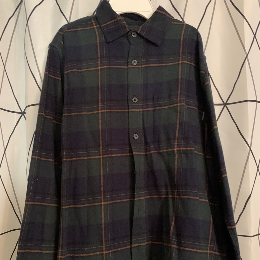 Mens Green,blue, and brown flannel from Eddie Bauer